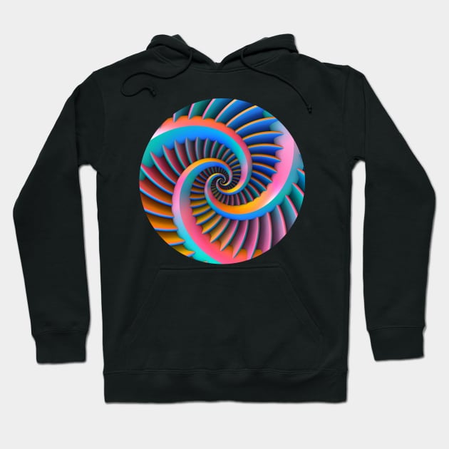 Opposing Spiral Pattern in 3-D Hoodie by lyle58